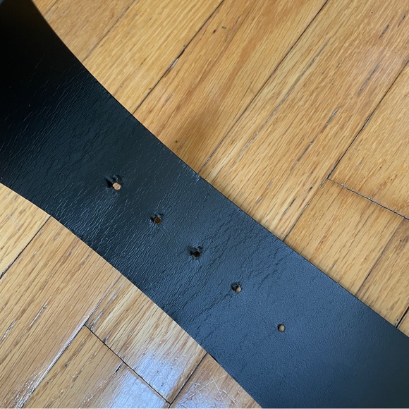 Women's Black Vintage Wide Crocodile Effect Belt - Picture 4 of 6